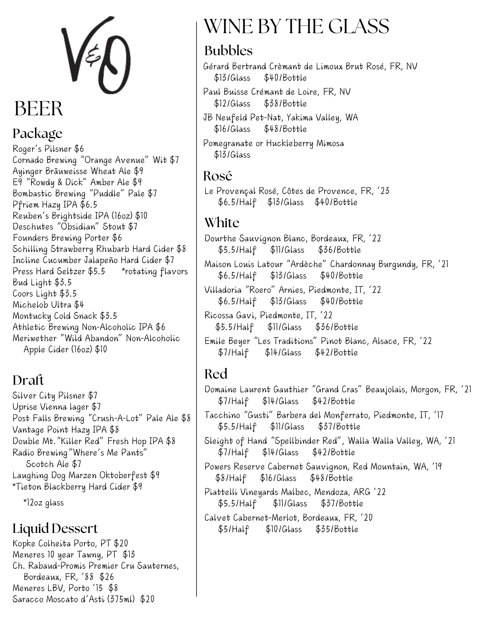 menus